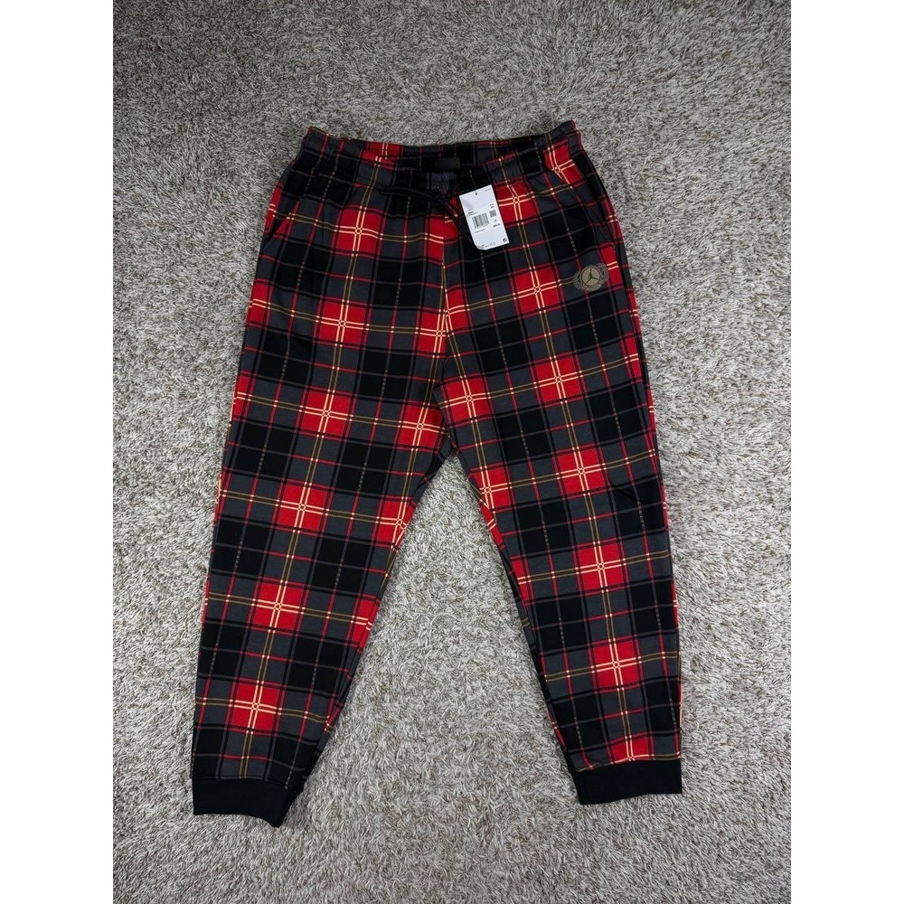 Air Jordan Essential Festive Plaid Fleece Sweatpants DV9388-612 Men's Size 2XL